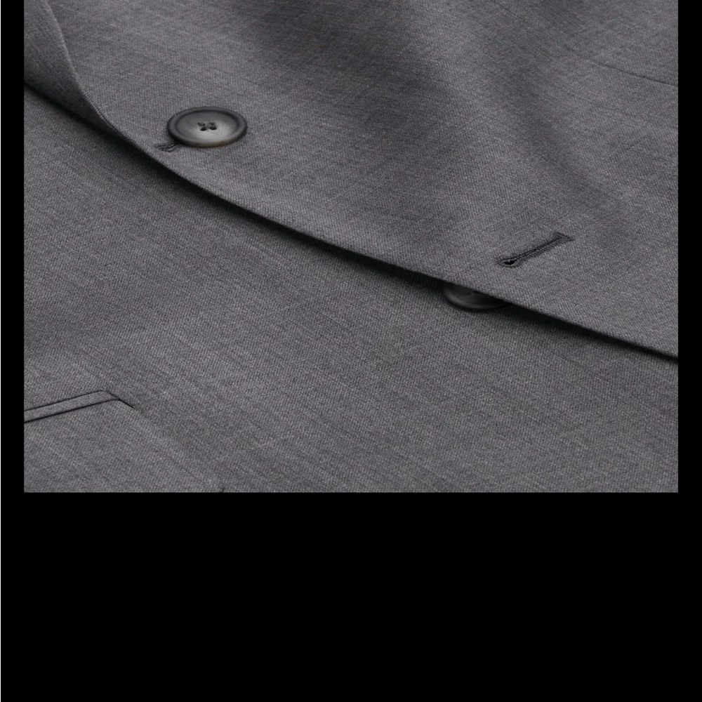Jos A Bank Traveler Charcoal Gray 100% Wool Two Button Suit Blazer Mens 43R